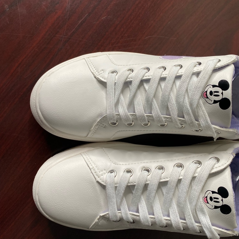 Disney Mickey Mouse ladies character court sneakers size 9 white and purple - Picture 5 of 9